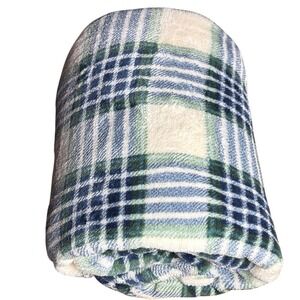 The Big One Blue Green Plaid Oversized Plush Throw Blanket 5x6 Ft Soft GIFT NEW